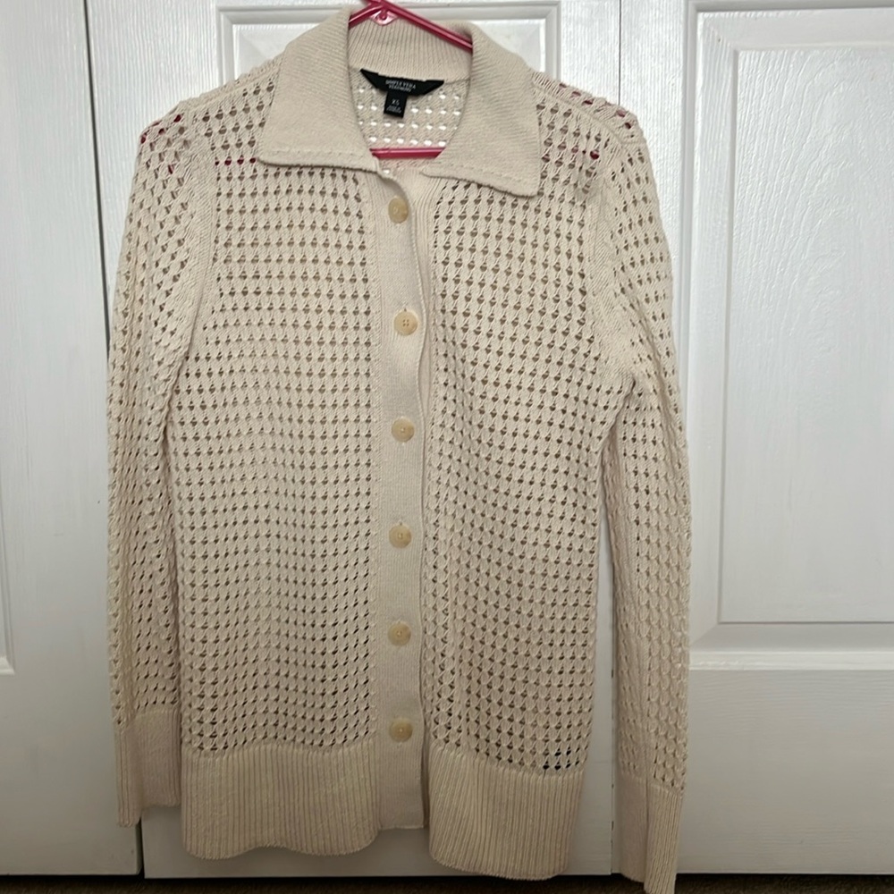 Simply Vera ivory crochet cardigan